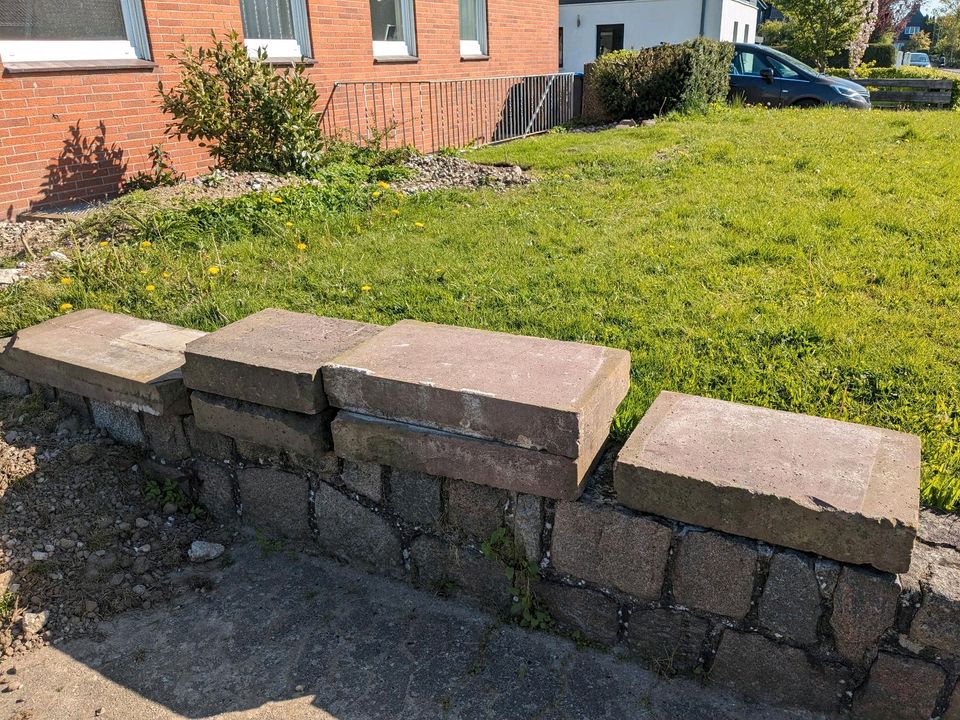 Betonblockstufen | Blockstufen rot in Rieseby