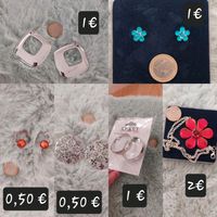 Schmuck Ohrringe, Kette, Blume, blau, rot, silber Brandenburg - Neuruppin Vorschau