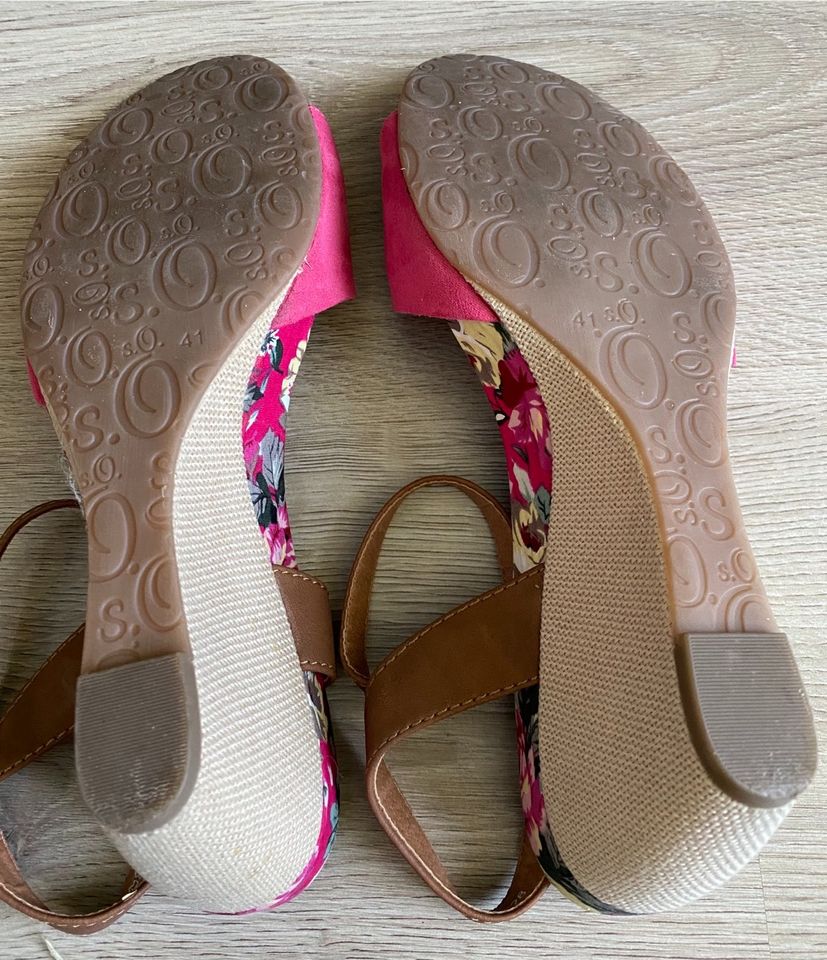 Wedges, Keilabsatz, NEU, S.Oliver, Sandalen, Gr. 41, pink, rosa, in Straubenhardt