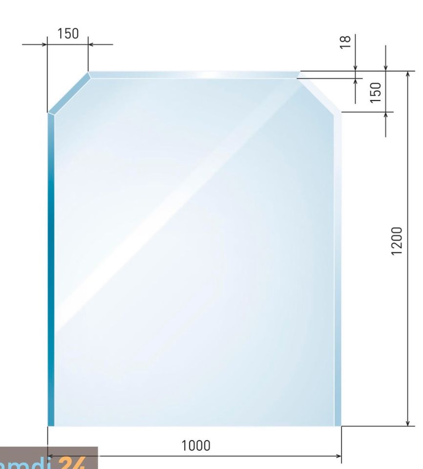 FireFix Bodenplatte Glas 120 x 100 cm in Ziegenrück