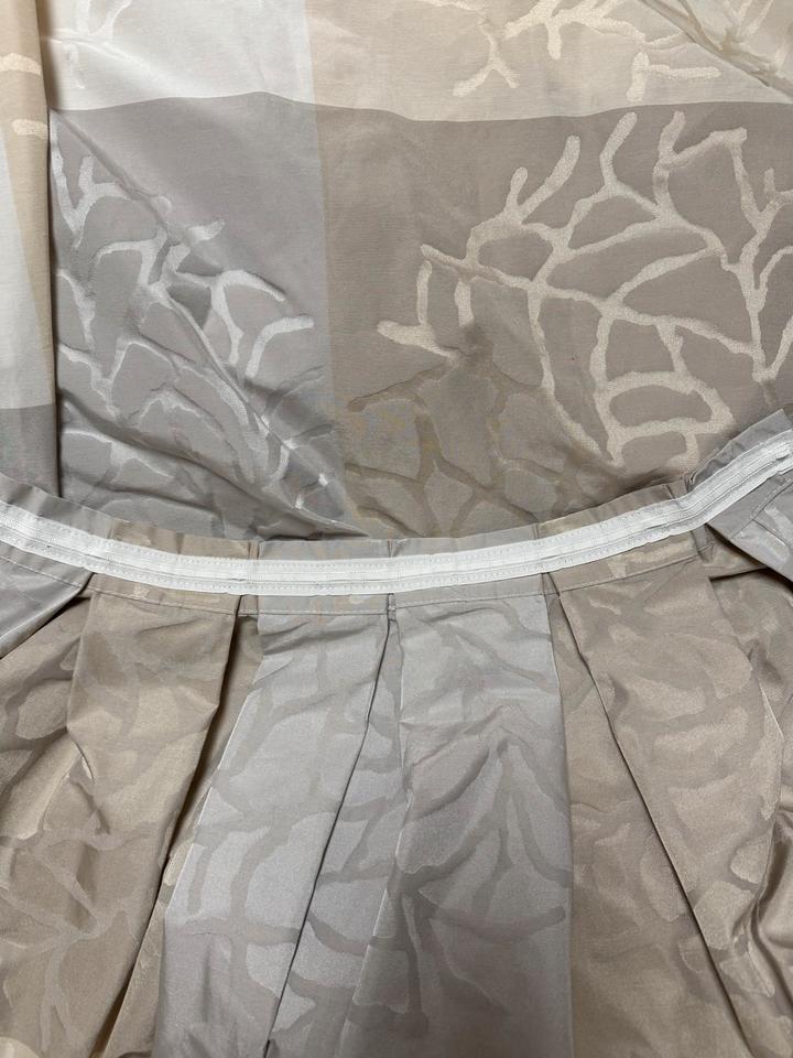 2x Vorhang Gardine kräuselband grau beige weiß 53x245 cm in Hamburg