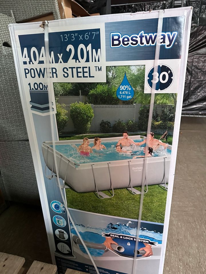 Bestway Frame Pool, Komplettset, eckig, 404 x 201 x 100 cm NEU in Frankenberg (Sa.)