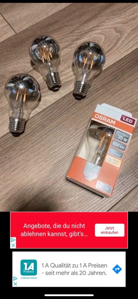 OSRAM LED Birne verspiegelt,Lampe 4.0 W=35 W, Fassung E27 wie NEU in  Nordrhein-Westfalen - Remscheid | eBay Kleinanzeigen ist jetzt Kleinanzeigen