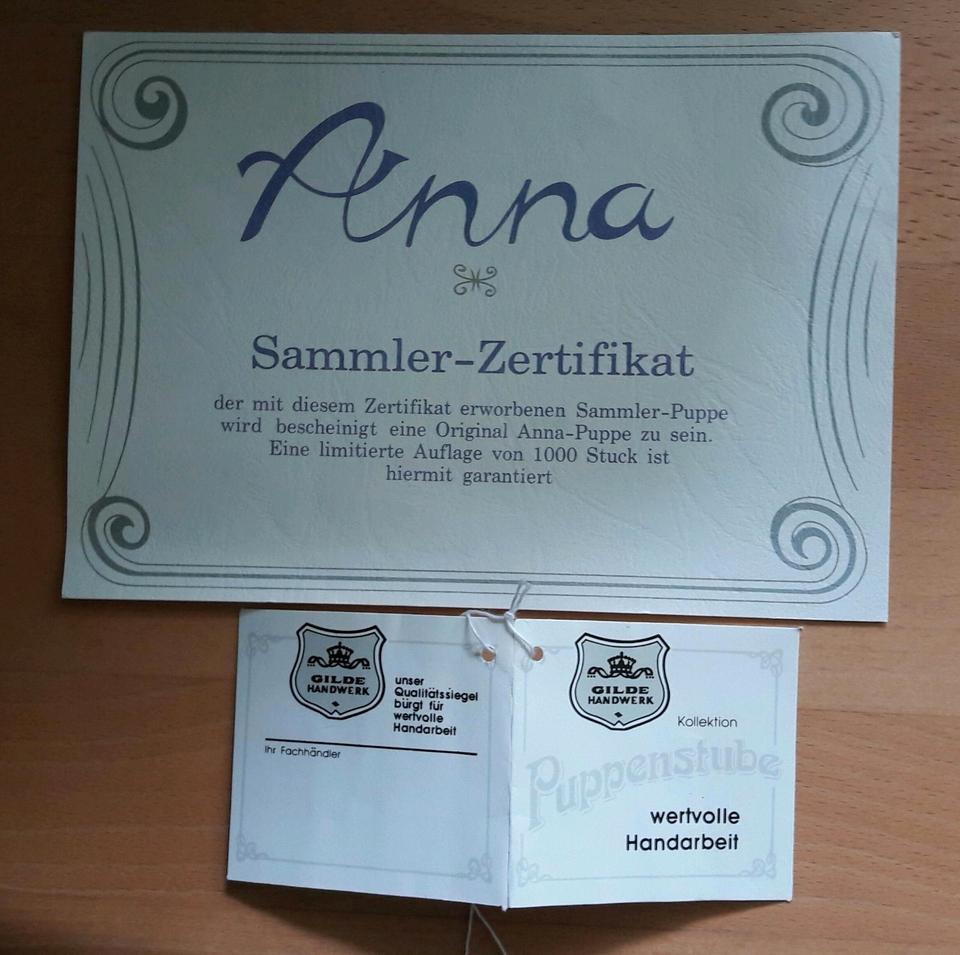 Sammler Porzellanpuppe Anna *limitierte Auflage* mit Zertifikat in Augsburg