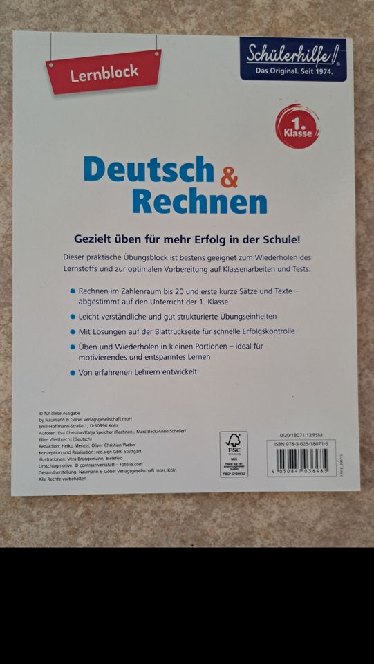 Lernblock Deutsch und Mathe Klasse 1- NEU! in Oberlungwitz