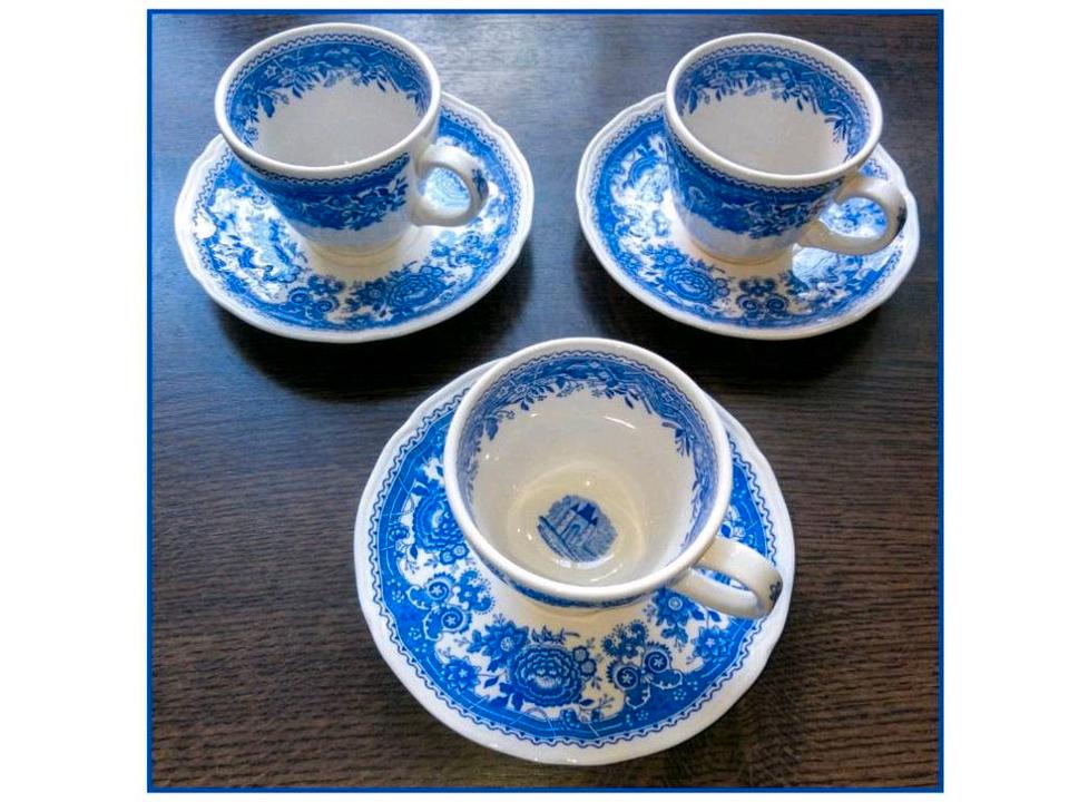 VILLEROY & BOCH . V&B BURGENLAND BLAU KAFFEETASSEN U. UNTERTELLER in Hamburg