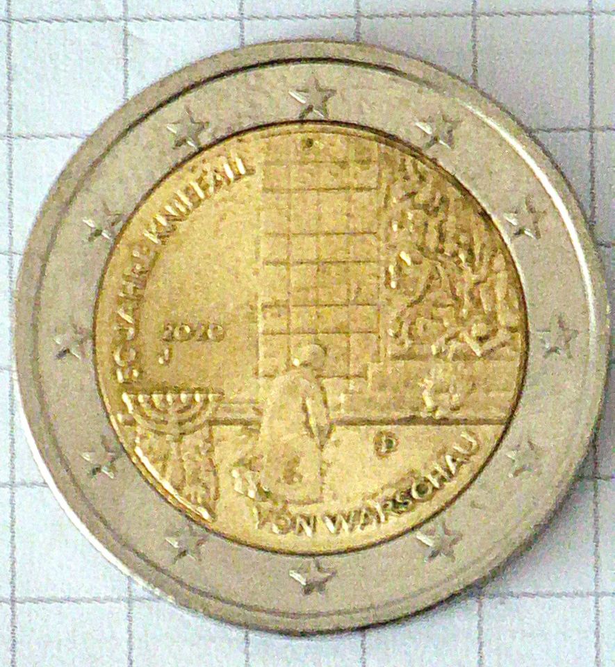 2 Euro Münze - 50 Jahre Kniefall von Warschau JD - Fehlprägung? in Hagen im Bremischen