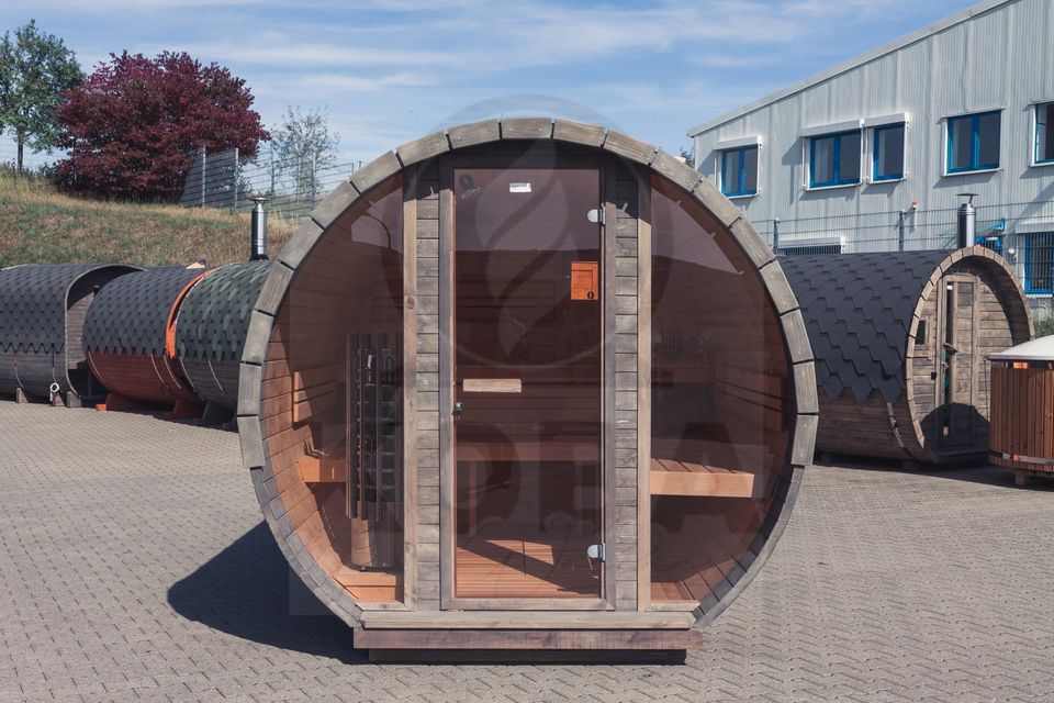 Fasssauna | Garten Sauna | 3m | 3/4 großer Ø | Glasfront in Eichenzell