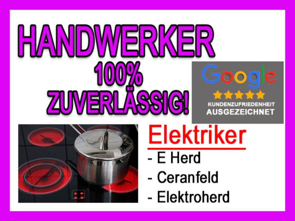 Elektriker ↯ Handwerker SOFORT-UNTERSTÜTZ! E-Herd, Starkstrom, Backofen, Lampen, Licht Installation und Waschmaschine & Geschirrspüler -anschließen! in Hamburg