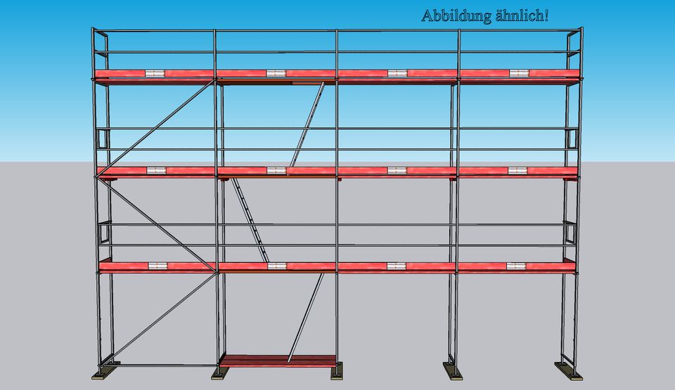 Plettac-Gerüst Komplettpaket 83qm 10mLänge x8,3mArbeitshöhe-MJ-Uni-NEU - 80qm, 90qm in Eschenburg