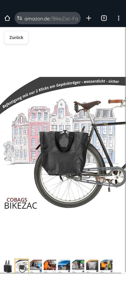 Co Bags, BikeZac, Fahrradtasche, Einkaufstasche für Gepäckträger in Regensburg