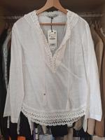 Neu Zara Bluse M Langarm Stickereien weiß natur Bayern - Monheim Vorschau