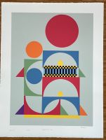 Farbfrische Serigraphie von BORIS KLEINT, 1972 - RÖMISCHER BAU Saarbrücken - St Johann Vorschau