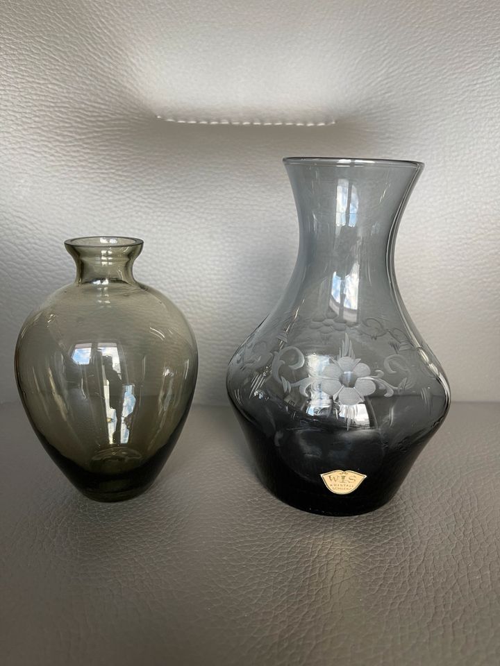 Vase Rauchglas WIS Kristall Schlenz Hirschberg WMF Mid-Century in Marl