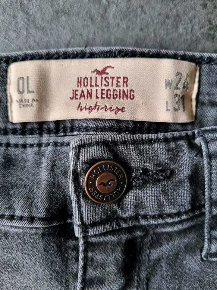 Jeans Hose Hollister Jean Legging high rise grau OL W24 L31 in Goch