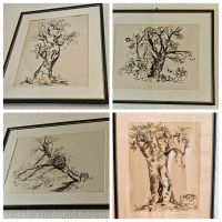 Kalligrafie Zeichnungen Bilder mit Rahmen Baum Zeichnungen 4 Stüc Nordrhein-Westfalen - Oer-Erkenschwick Vorschau