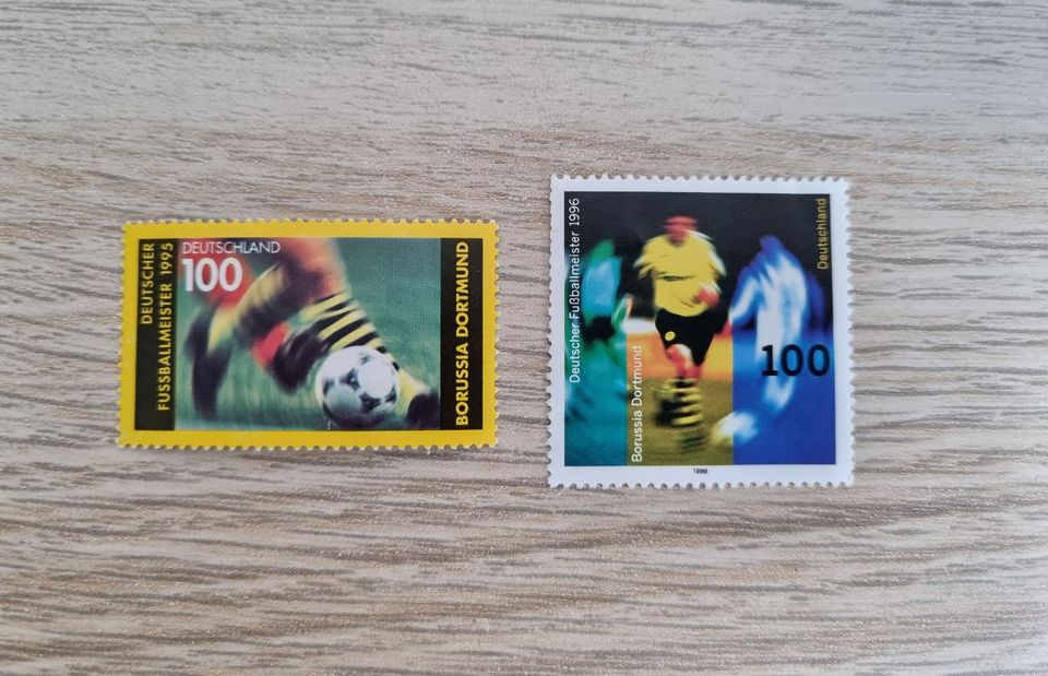 BVB Briefmarken Deutscher Fussballmeister 1995 und 1996 in Datteln