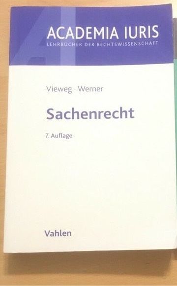 Sachenrecht Vieweg Werner Jura Buch Literatur in Gießen