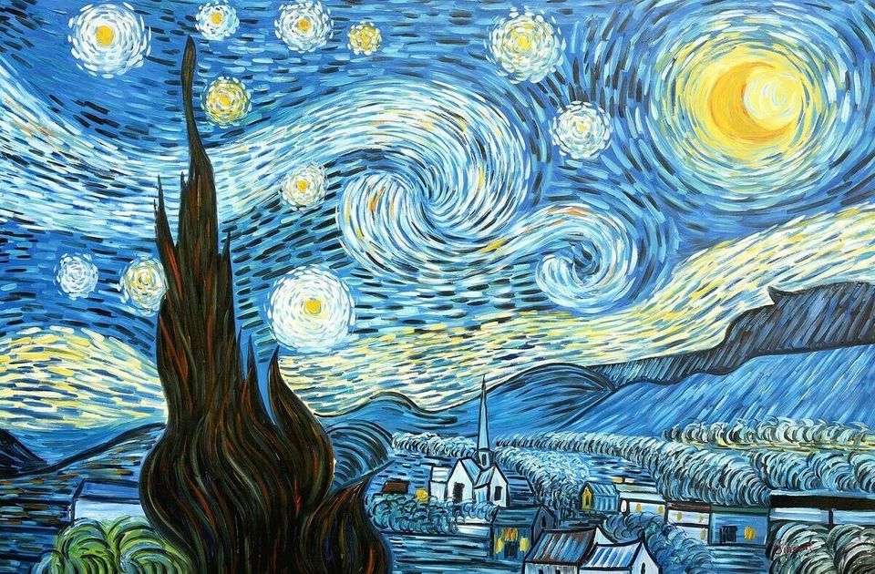 Vincent van Gogh- Sternennacht p99041 120x180cm Ölbild handgemalt in Berlin