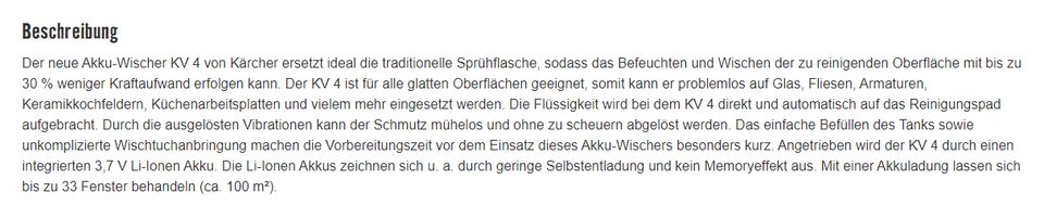 Akku-Wischer Kärcher KV4 NP: 59€ in Pforzheim