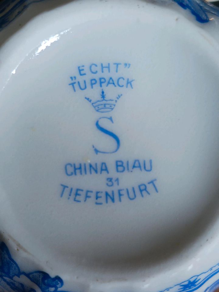 Echt Tuppack China Blau Tiefenfurt Teller Tassen in Leipzig
