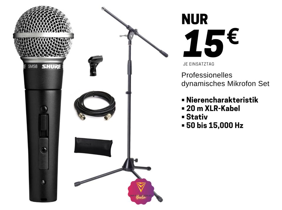 Mikrofon Shure SM 58 57 / Mic / dynamisch / Set MIETEN / LEIHEN in Berlin