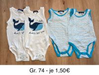 Baby Body 74 weiss Blau ärmellos Bodies Sachsen - Zwoenitz Vorschau