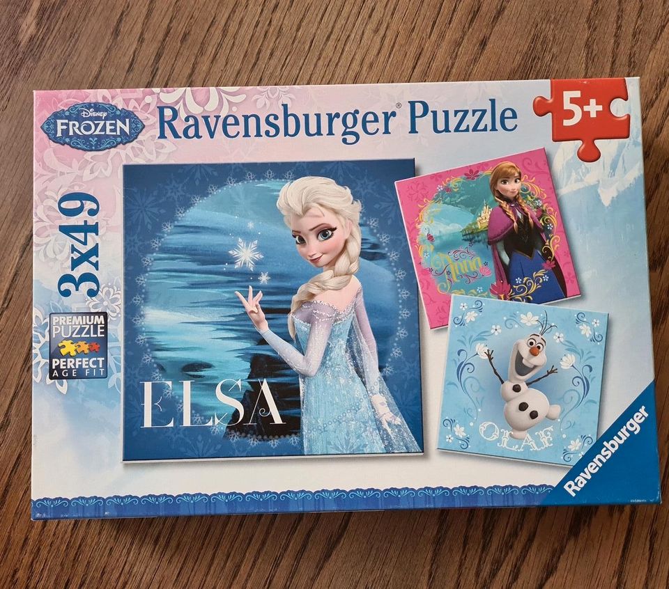 Puzzle ab 5 Jahre 3 x 49 - Anna und Elsa, Eiskönigin, Frozen in Barkelsby