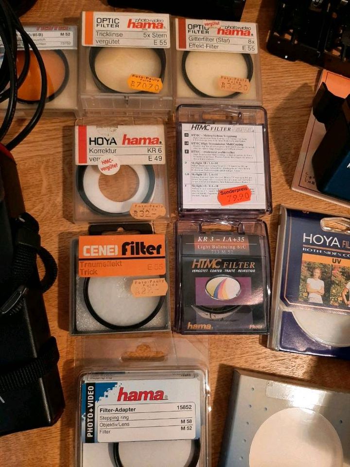 Kamera Minolta, Objektive, Blitz, Filter, Zubehör Sammlung in Großenlüder