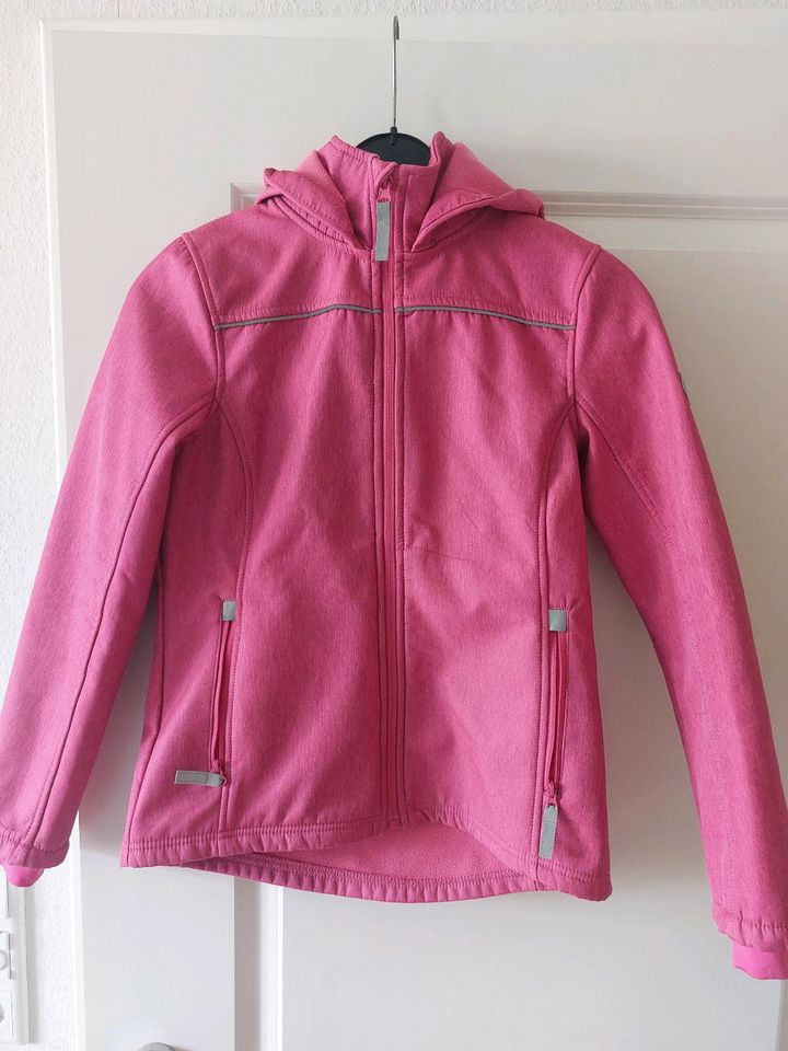 Softshelljacke rosa / Pink graumeliert gr. 146 in Uplengen