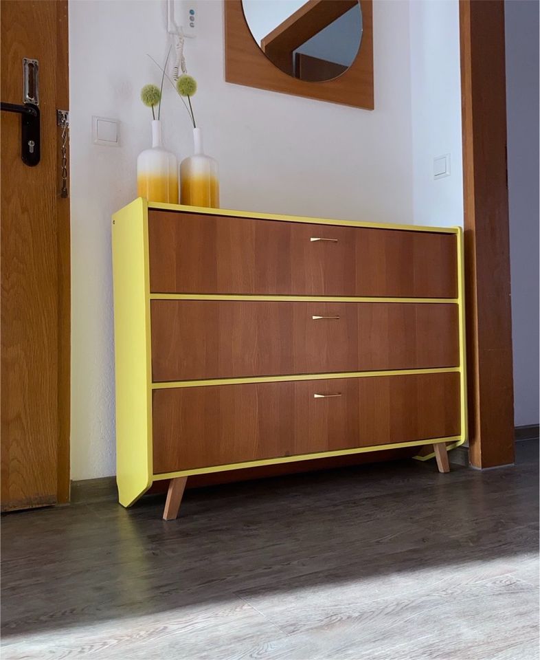 Schuhschrank Retro Mid Century Kommode 60/70er Schrank Sideboard in Singen