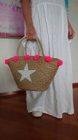 Tasche Shopper Korbtasche Strandtasche Korb Pompom bag pink Saarland - Kleinblittersdorf Vorschau