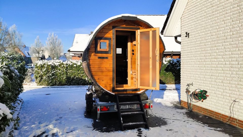 Gutschein für mobile Sauna Fasssauna Saunafass für Wellness & Spa in Heide