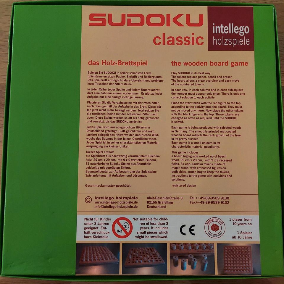 Holzspiel SUDOKU CLASSIC intellego + Buch "Suloma Methode " in Süderbrarup