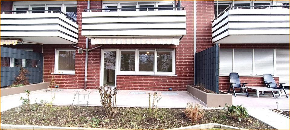 Schöne modernisierte 2-Zimmer-Souterrain-Wohnung mit großer Terrasse und Gartenzugang in Essen