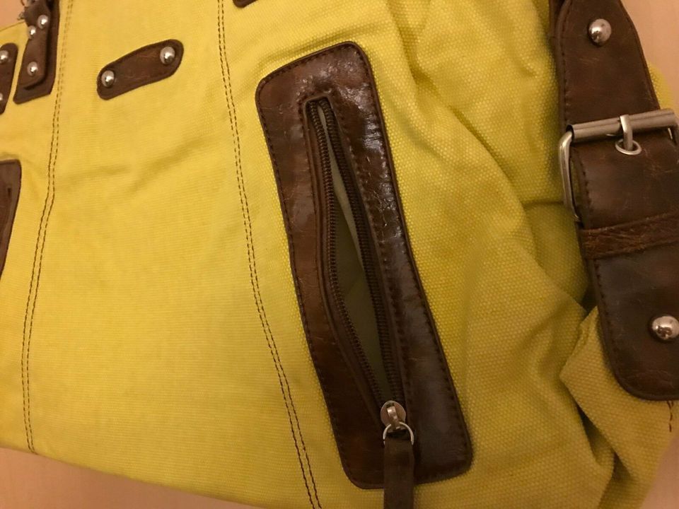 Handtasche Tasche Stoff gelb in Fürth