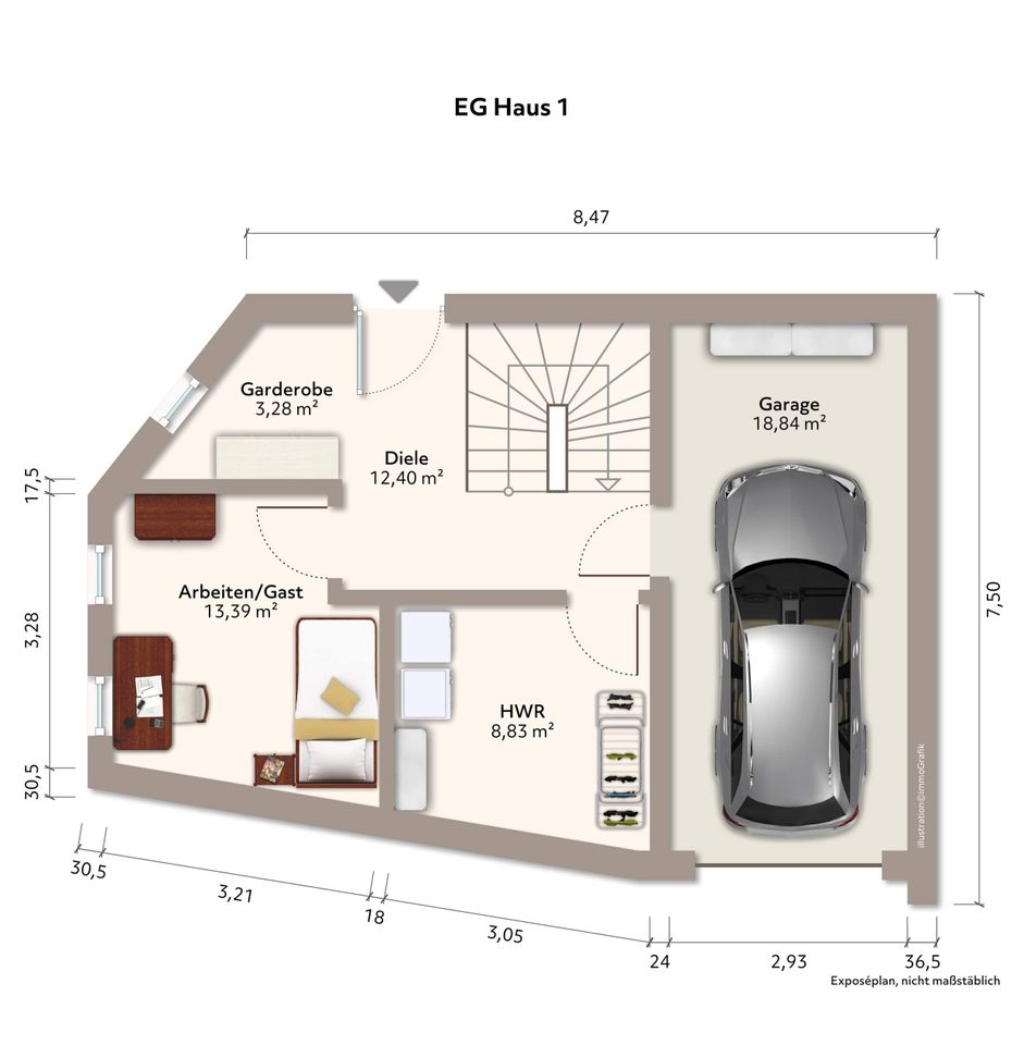 Grundstück mit Baugenehmigung als Reihenendhaus *Zentrum mit 140 m² Wfl. +60 m² Reserve in Ilmenau