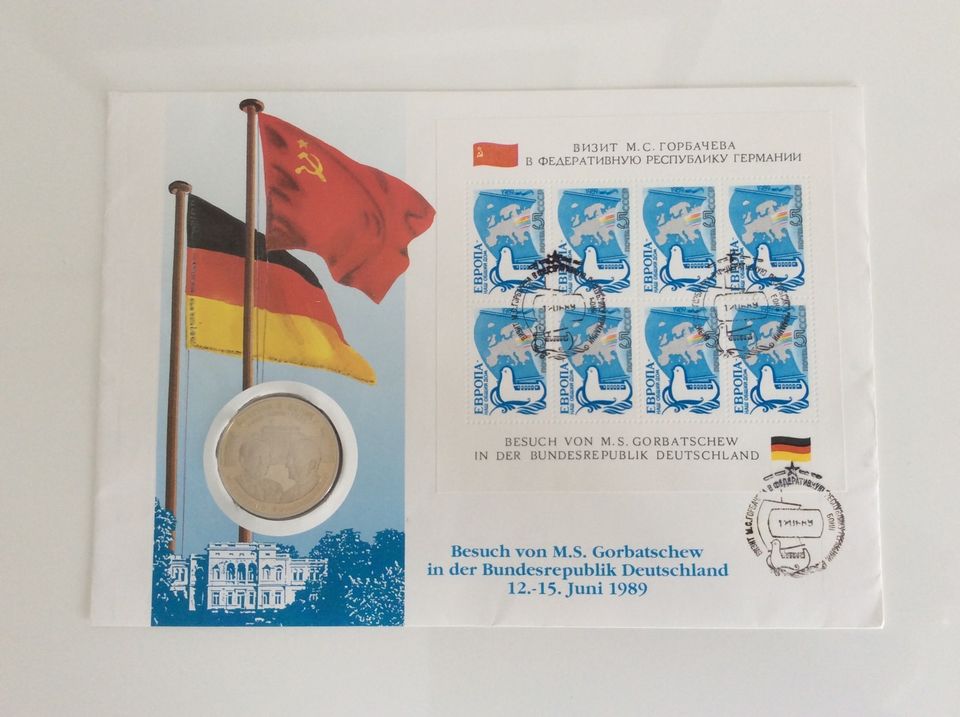 Gedenkmünze und Briefmarken Sowjetunion 1989 in Ravensburg