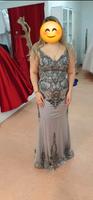 abendkleid abiye elegant grau mit steinen Mitte - Wedding Vorschau