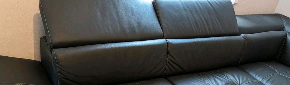 Ledercouch grau Couch Lounge Leder Ecksofa Sofa in Magdeburg