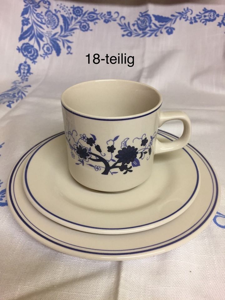 Geschirr 18-teilig Kaffee Service Kuchenteller Tassen Unterteller in Hückeswagen