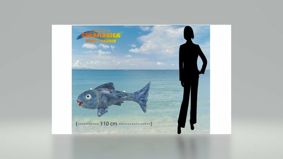 Fisch blau Deko Metall Maritim 110 cm FREI HAUS in Herten