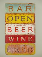 Werbeschild Wandschild (Gestanzt) - Bar Open Beer Wine - 51x31cm Krummhörn - Greetsiel Vorschau