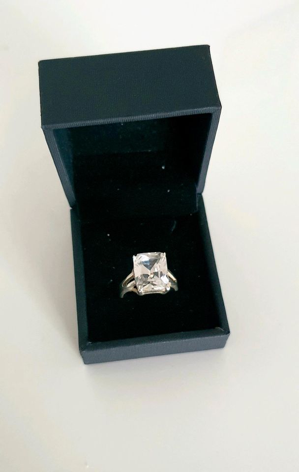 ECHTER 925 STERLING SILBER RING MIT WEIßEN ZIRKONIA VERLOBUNGSRIN in Offenbach