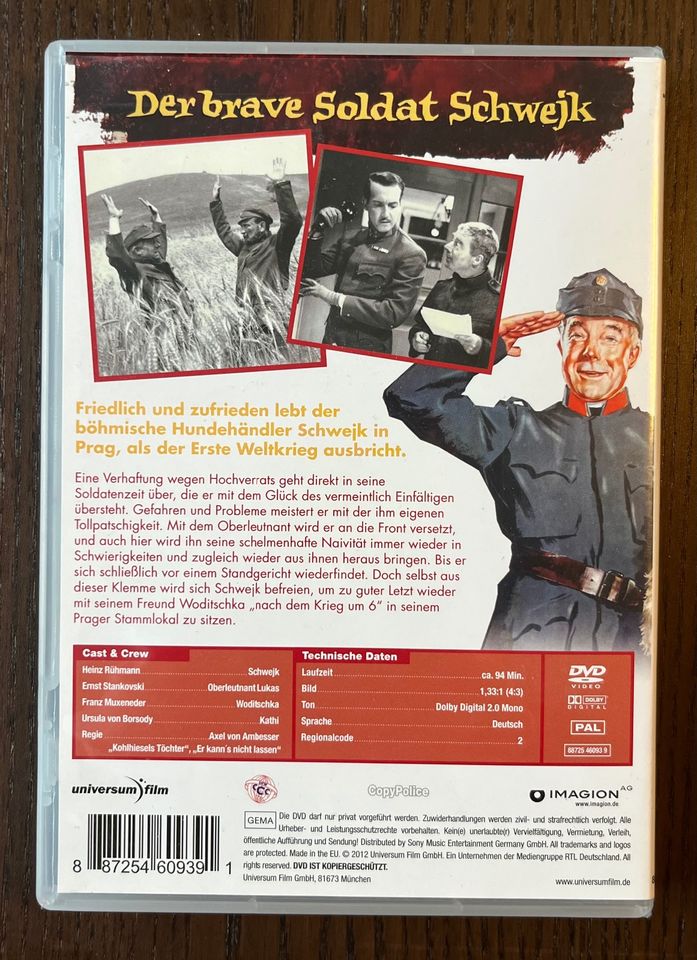 Der brave Soldat Schwejk - Heinz Rühmann DVD Film Klassiker in Kiel