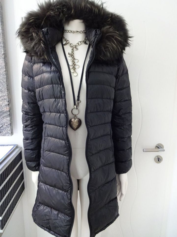 DUVETICA Winterjacke Parka Daunen Pelz schwarz 44 S M in Mühlhausen