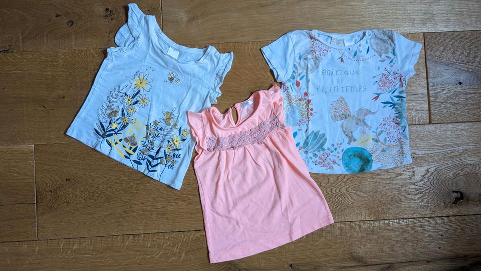 T-Shirts 86 u.a. Zara Elefant Fee Glitzer Gold Blumen Lachs in Aichach