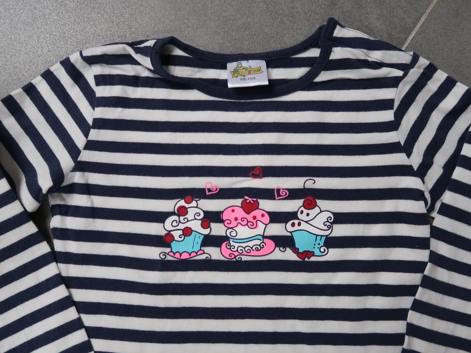 gestreiftes Langarmshirt Cupcake Gr. 98/104, ungetragen in Schulzendorf bei Eichwalde