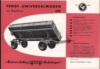 Clemens Fendt | Universalwagen UK | Gummiwagen | Werbeblatt 1963 Bayern - Marktoberdorf Vorschau