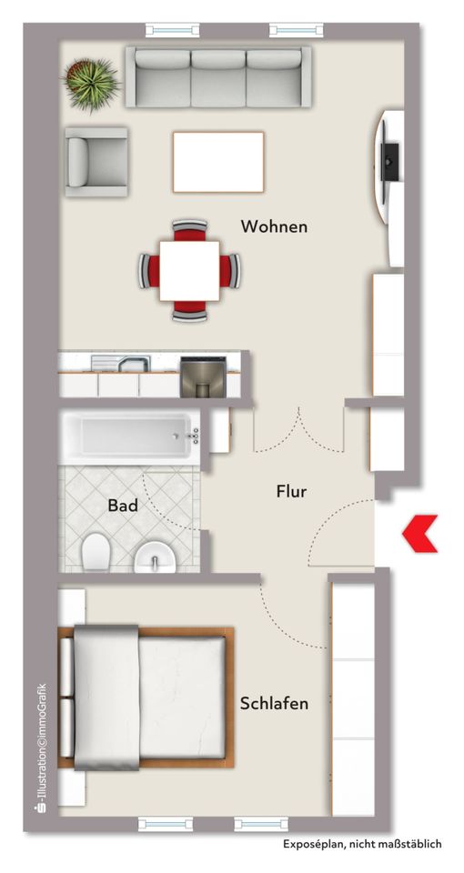 Klein und fein.  2-Zimmer Wohnung in angenehmer EG-Lage in Ladenburg